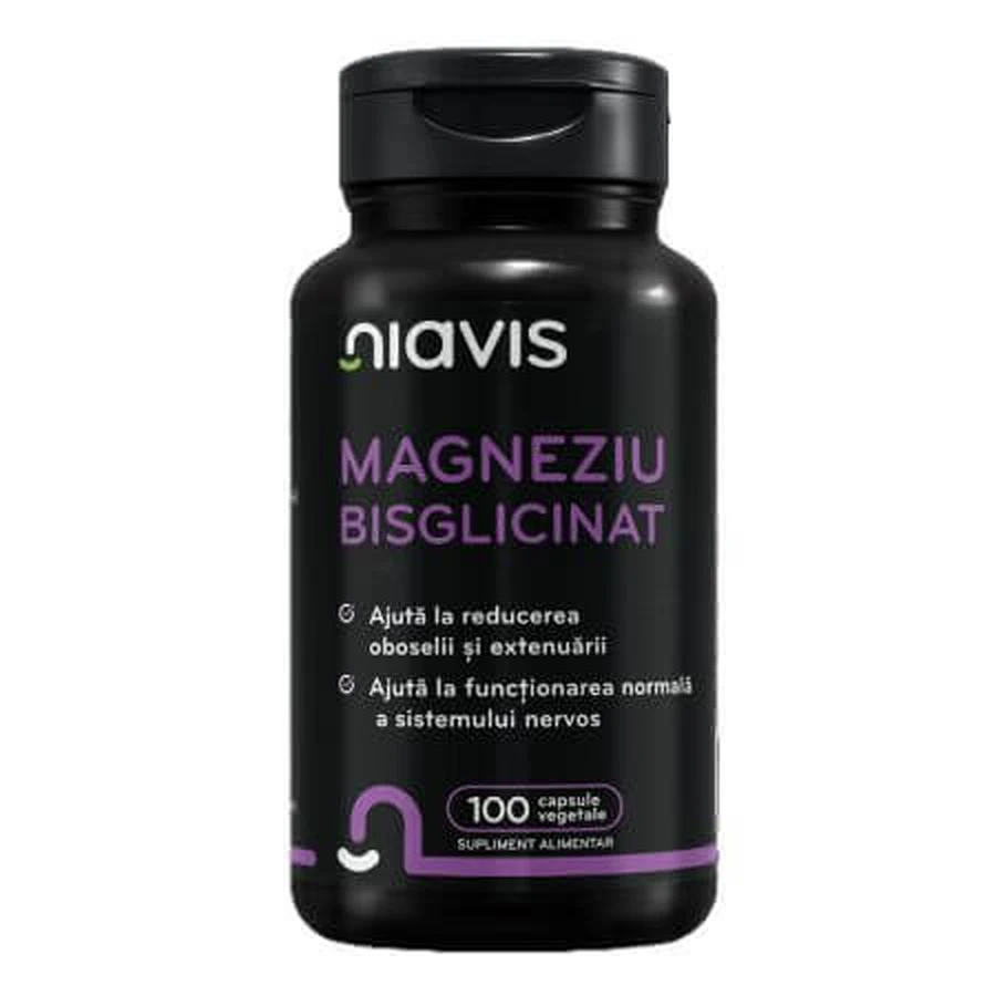 Bisglicinato de magnesio, 100 cápsulas, Niavis