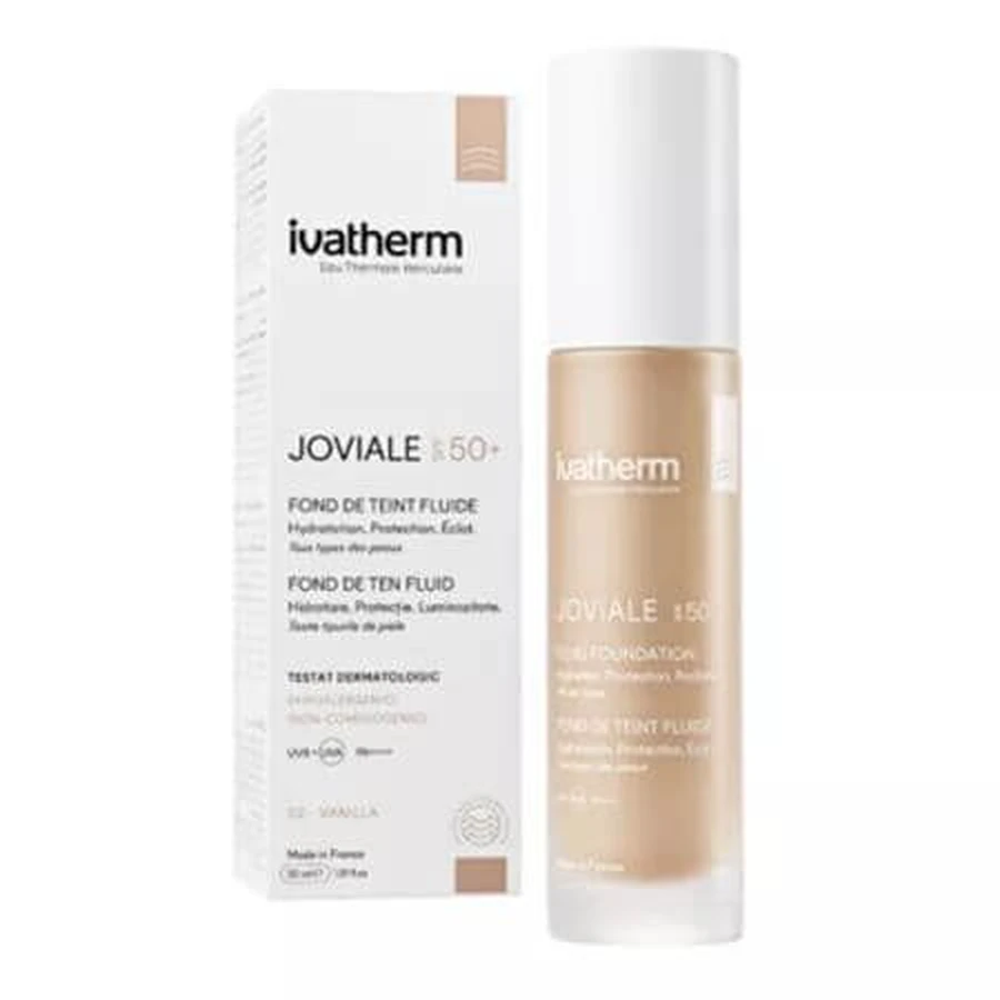 Fond de ten fluid SPF50+ 02 Vanila Joviale, 30 ml, Ivatherm