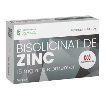 Zinkbisglycinat, 15 mg, 30 Kapseln, Remedia