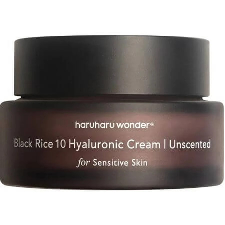 Crema de fata hidratanta pentru pielea sensibila fara parfum Black Rice 10 Hyaluronic, 50 ml, Haruharu Wonder