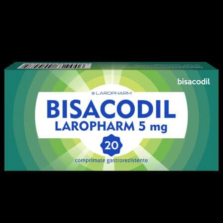 Bisacodyl Laropharm, 5 mg, 20 magensaftresistente Tabletten, Laropharm