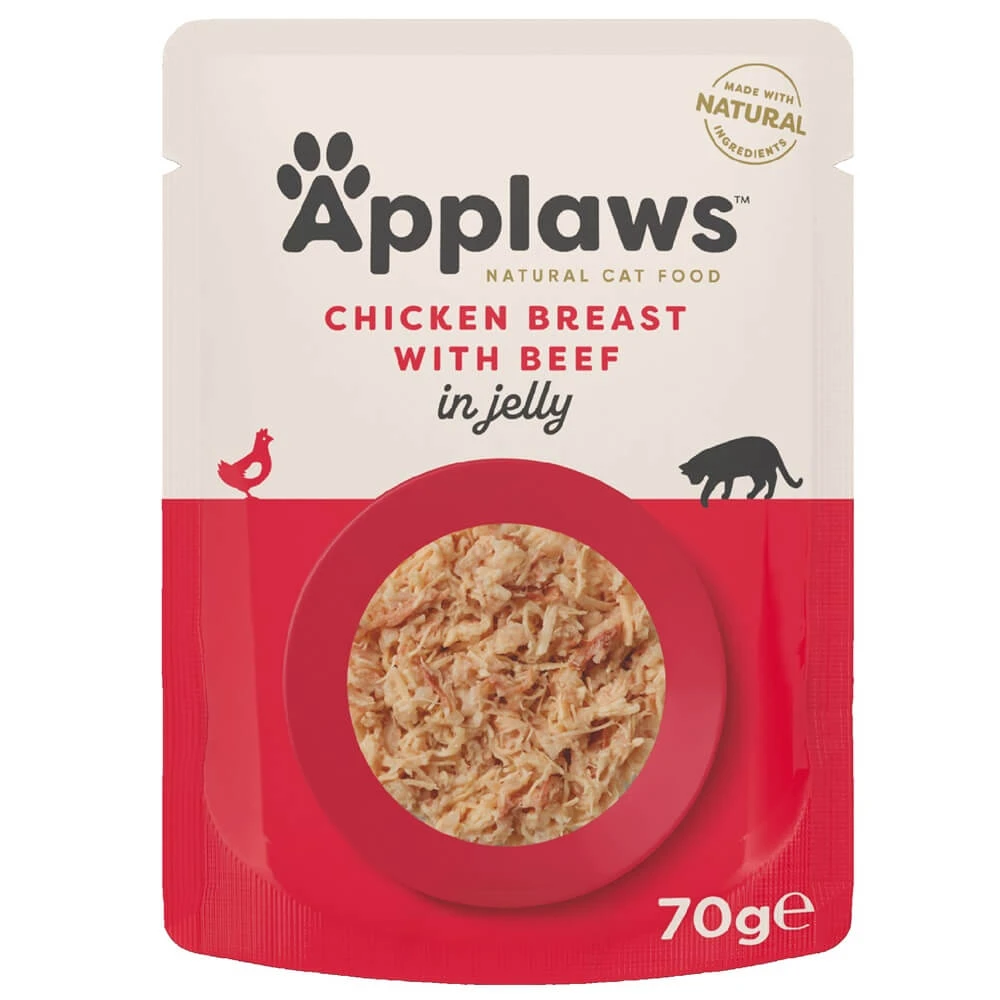 Katzennassfutter mit Hühnerbrust und Rindfleisch, 70 g, Applaws