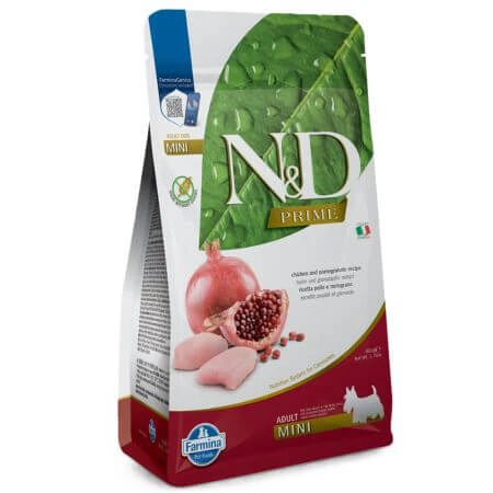 Trockenfutter mit Huhn und Granatapfel für Hunde N&D Prime Adult Mini, 800 g, Farmina