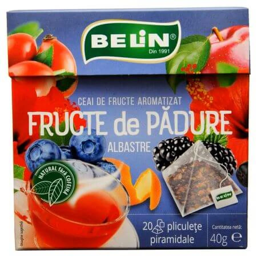 Ceai cu fructe de padure albastre, 20 plicuri, Belin