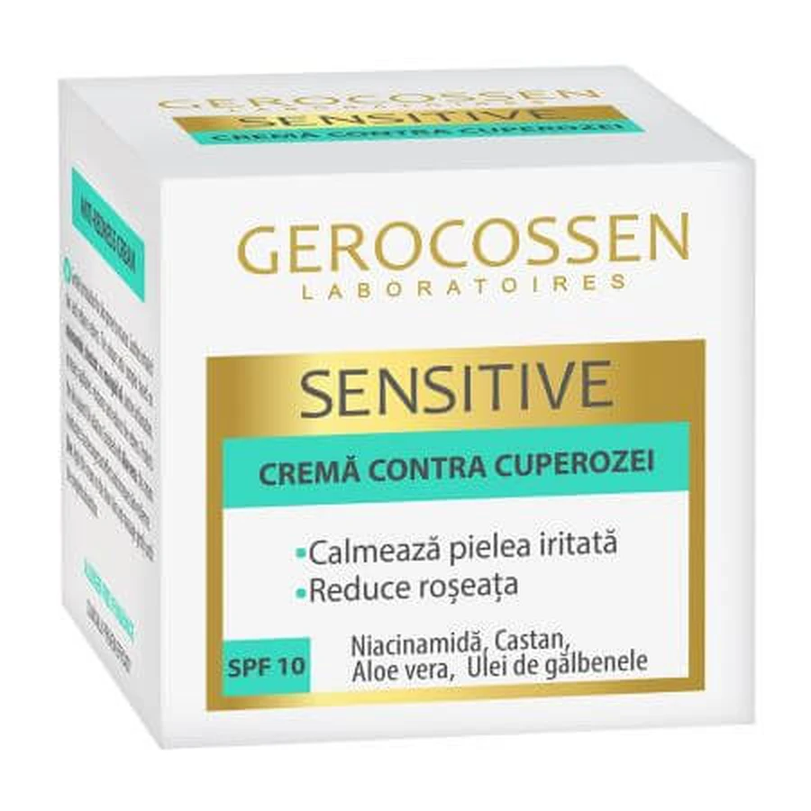Crema contra cuperozei cu SPF 10 Sensitive, 50 ml, Gerocossen