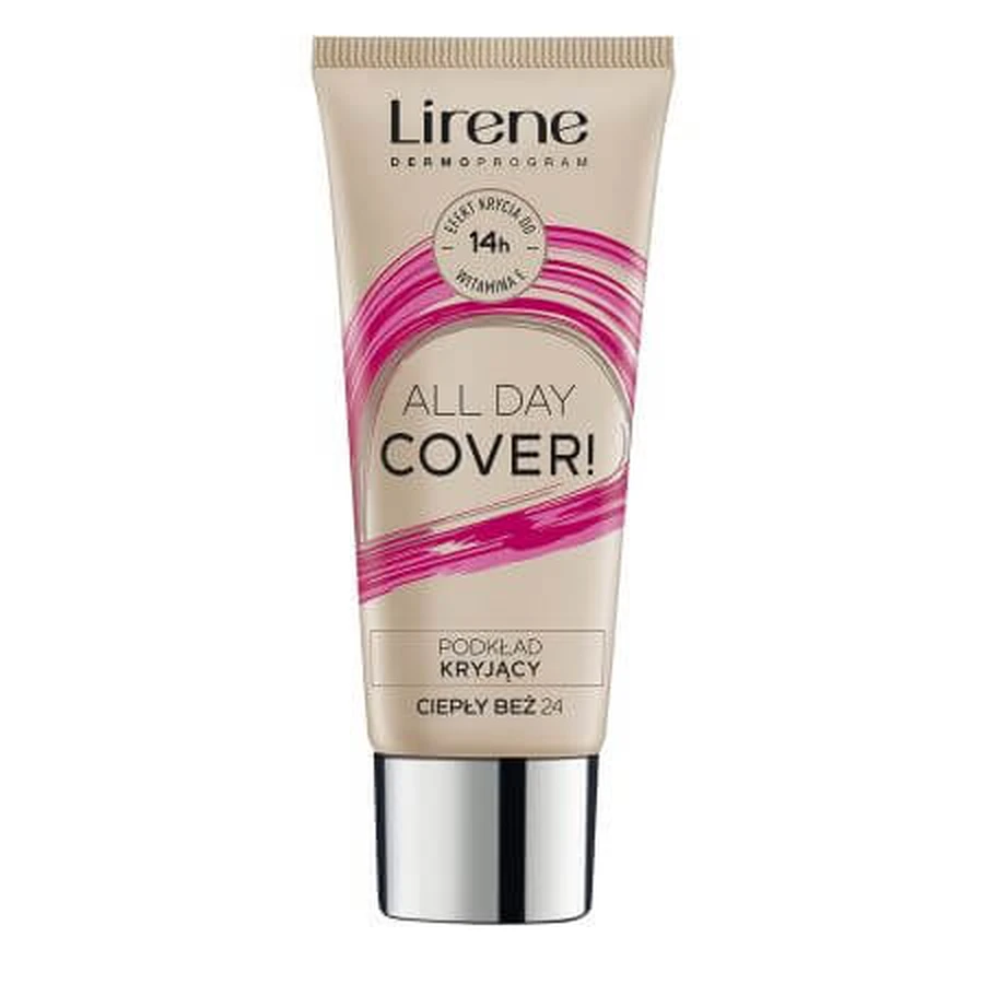 Dekkende foundation Warm Beige 24 All Day Cover, 30 ml, Lirene
