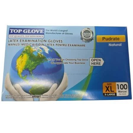 Latex-Handschuhe Roval Med, XL (113 mm), 100 Stück, Top Glove