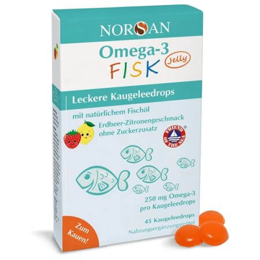 Gelées de fisk oméga-3, 45 pièces, Norsan