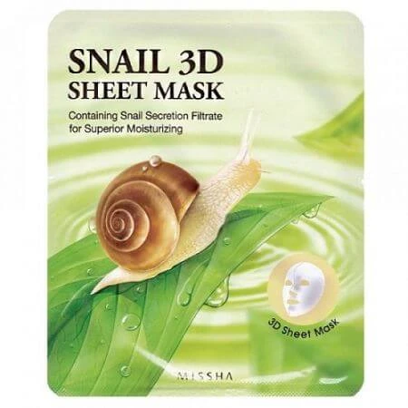 3D feuchtigkeitsspendende Gesichtsmaske mit Schneckenfiltrat, 23 Gramm, Missha