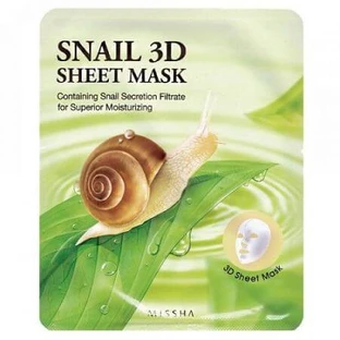 Nawilżająca maseczka do twarzy 3D z filtratem ze śluzu ślimaka, 23 g, Missha