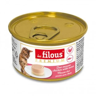 Comida húmeda con pollo y atún para gatos Duo Mousse, 85 g, Les Filous