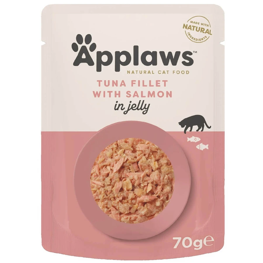 Comida húmeda para gatos con filetes de atún y salmón, 70 g, Applaws