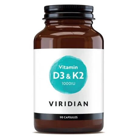 Vitamin D3 und K2, 90 Kapseln, Viridian