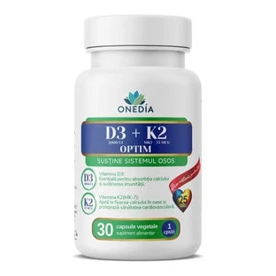 Vitamina D3+K2 Optim, 30 cápsulas vegetales, Onedia