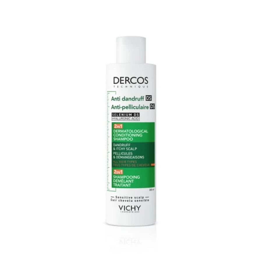 VICHY Dercos Anti-mătreață DS Șampon și balsam 2 în 1 împotriva mătreții și mâncărimii 200ml