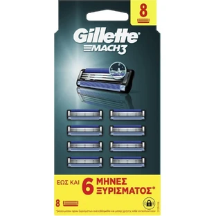 GILLETTE Mach3 Piese de schimb pentru capetele mașinii de bărbierit 8 bucăți