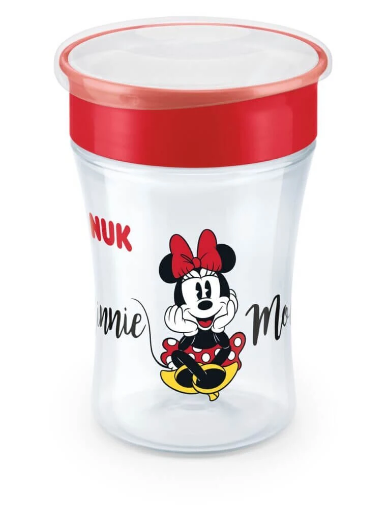 NUK Cup Magic Disney Mickey Plastikbecher mit Rand & Deckel für 8+ Monate 230ml [10.255.425] - Rot