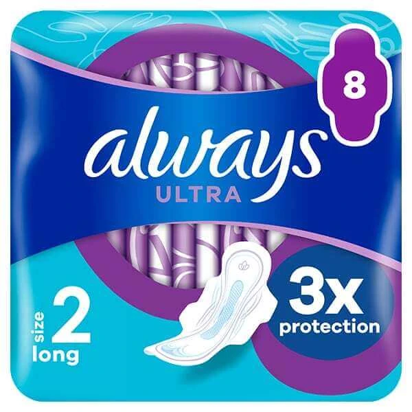 ALWAYS Ultra Long Plus Pads mit Flügeln Größe 2 8 Stück