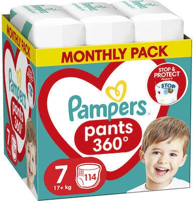 PAMPERS Pants Windelhosen Nr. 7 (17kg+) Monatspackung 114 Stück