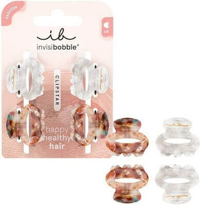 AMBITAS Invisibobble Clipstar Petit Bijoux Mini Klammer 4 Stück