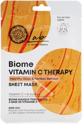 NATURA SIBERICA Biome Vitamin C Therapy Sheet Mask Gesichtsmaske für Glanz 1 Stück