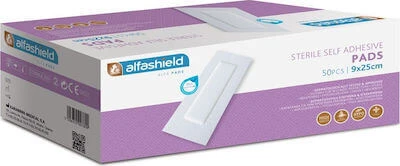 ALFASHIELD Sterile selbstklebende Pflaster 9x25cm 50 Stück