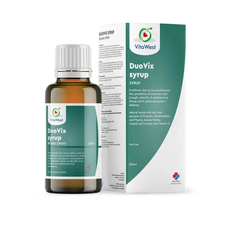 VITAWEST DuoVix Siroop Voedingssupplement in siroop voor ondersteuning van het immuunsysteem 200ml