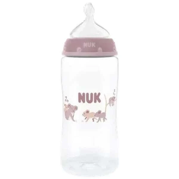 NUK First Choice Kunststoffflasche mit Silikonsauger und Temperaturanzeige für 3+ Monate, 240ml