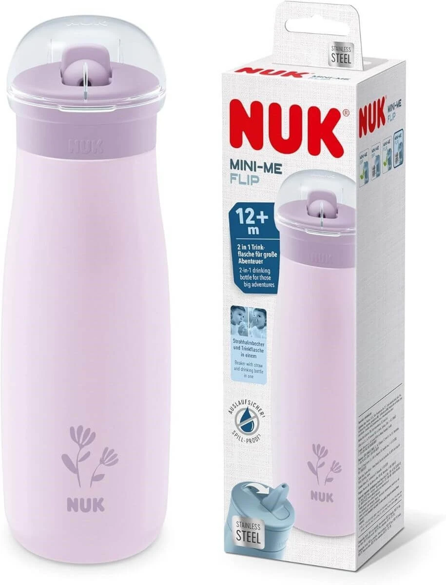 NUK Cup Mini-Me Flip Edelstahlbecher für 12+ Monate, lila 500ml [10.225.329]