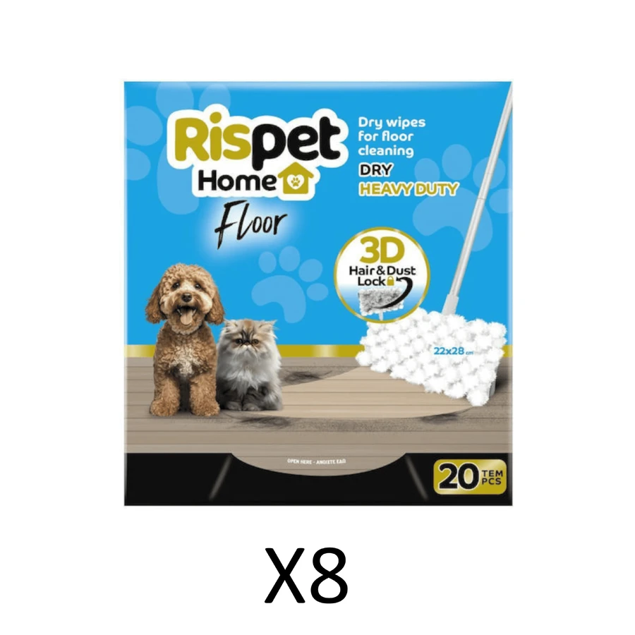 RISPET Droge Vloer Doekjes (8 pakken van 20 stuks) 160 stuks