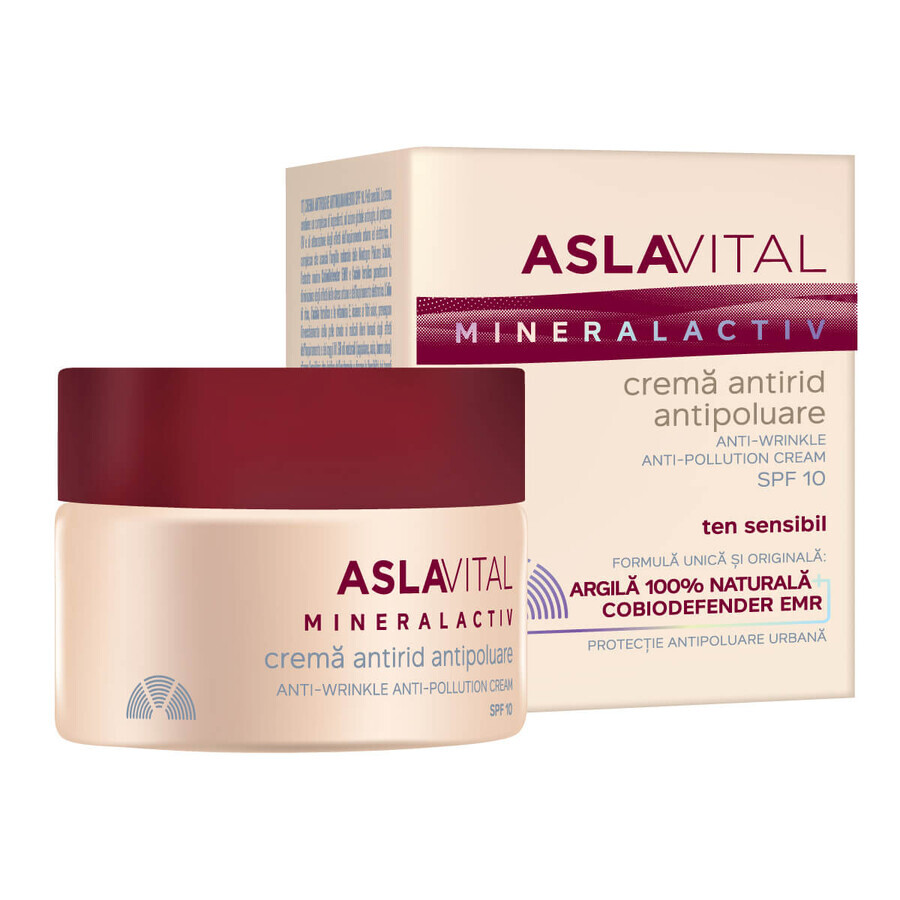 Crema antirid antipoluare SPF 10 Aslavital, 50 ml, Farmec