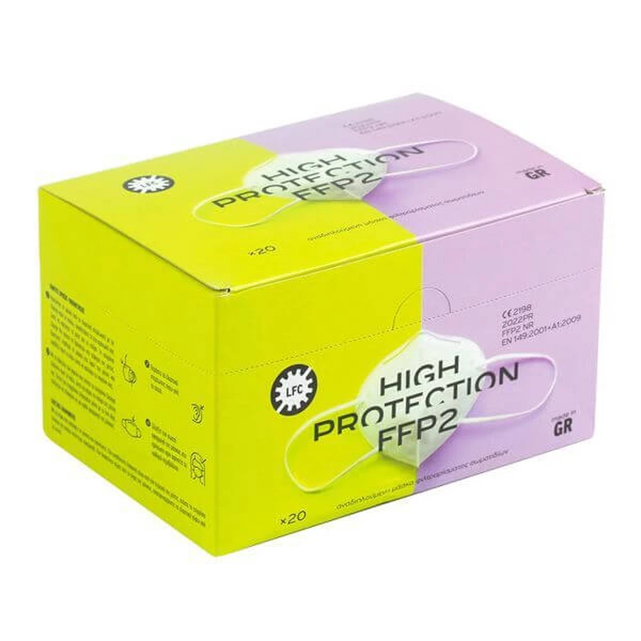 LFC Masks FFP2 NR With Protection Above 99,5% Without Exhalation Valve 20 pieces In Black Color