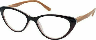 EYELEAD Lesebrille-Presbyopie Bordeaux Schmetterling mit Holzbügel E206 +1.25