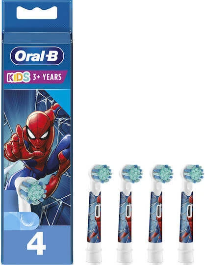 ORAL B Kids Spiderman Ersatzbürstenköpfe für elektrische Zahnbürsten 4 Stück
