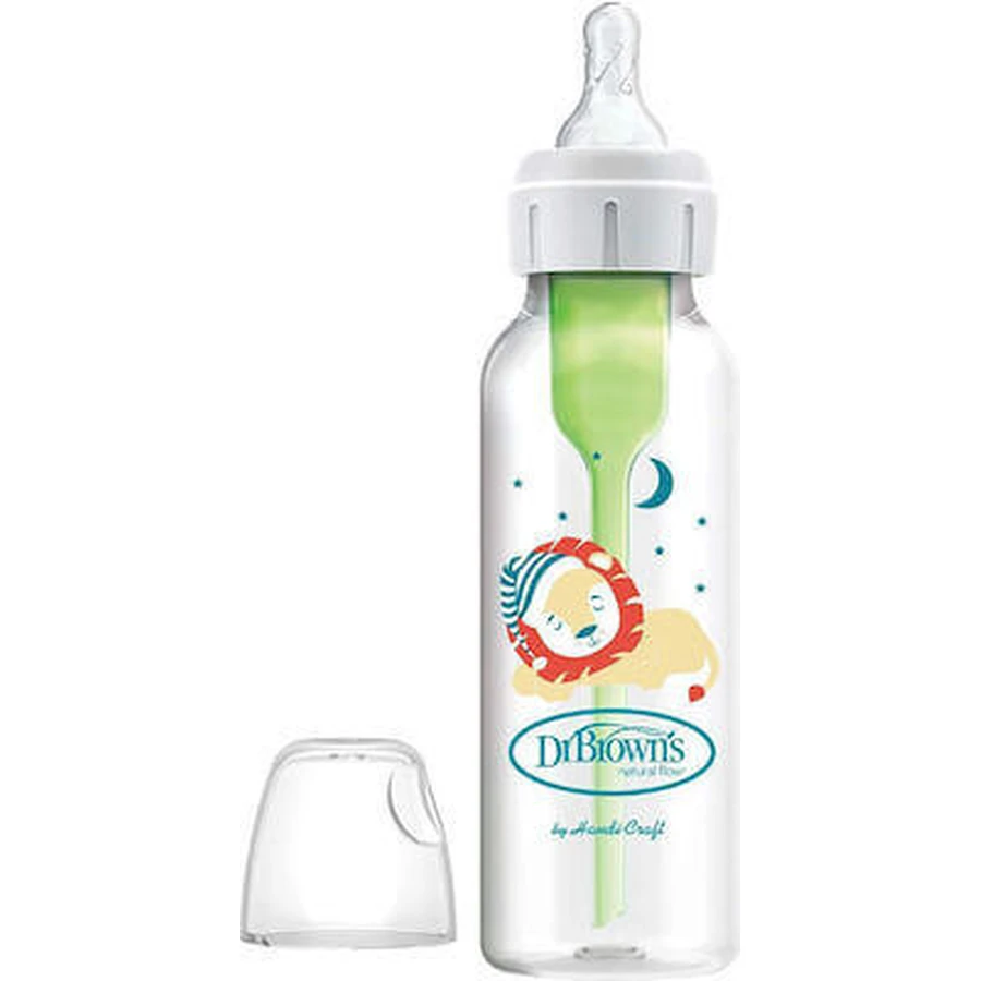 DR BROWN'S Plastic Bottle Options+ Against Colic With Narrow Neck From 0+ Months 250ml Lion SB 81105