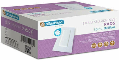 ALFASHIELD Sterile selbstklebende Pflaster 15X9cm 50 Stück