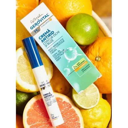 Crema antirid contur ochi si buze Gerovital H3 Hyaluronic C, 15 ml, Farmec