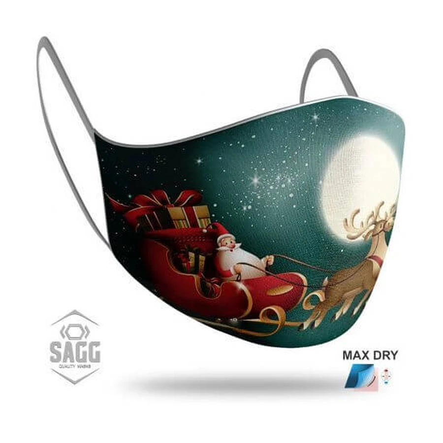 SAGG Masque unisexe en tissu Père Noël 9