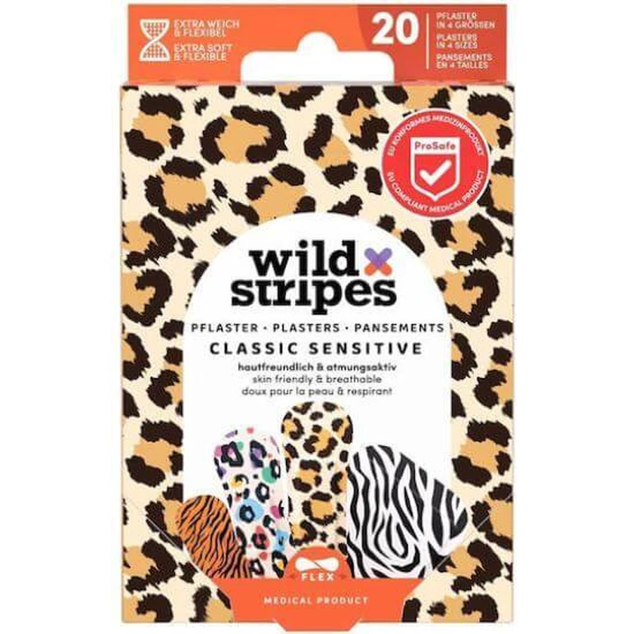 AMBITAS Wilde Strepen Kids Gevoelige Dieren Stickers Kleurrijke Stickers in 4 Maten 20 Stuks