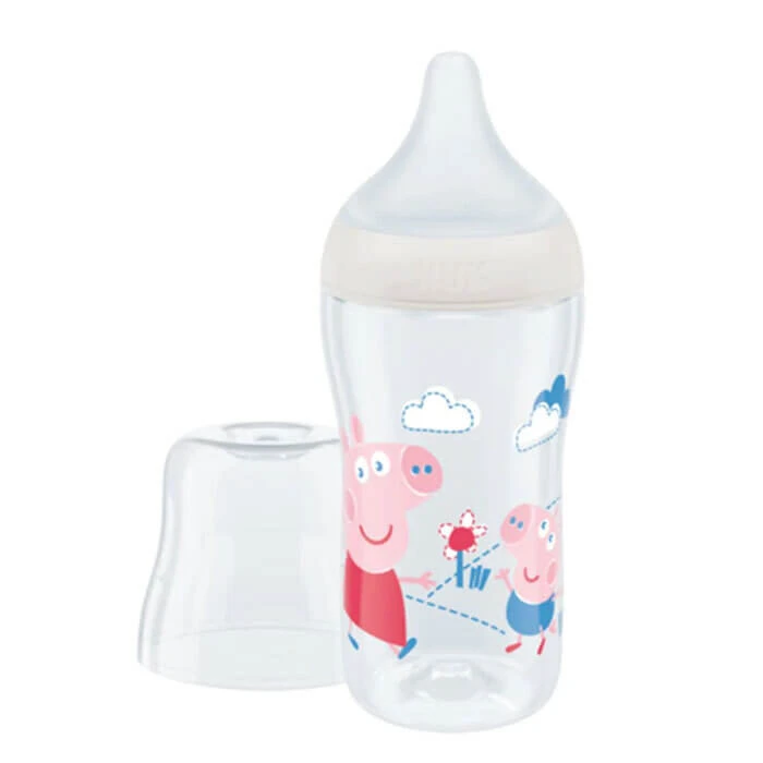 NUK Kunststoff-Flasche Perfect Match Anti Colic Flasche mit Silikon-Nippel für 3+ Monate weiß Peppa Pig 260ml