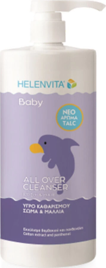 HELENVITA Baby All Over Cleanser Body & Hair Baby-Reinigungsmittel für Körper & Haar mit Talkum-Duft 1000ml