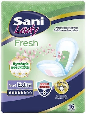SANI Lady Fresh No4 Extra Damen-Nachtbinden für leichte Inkontinenz 16 Stück