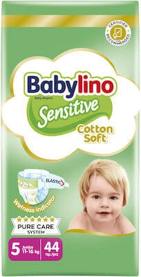 BABYLINO Sensitive Cotton Soft Kinderwindeln Nr. 5 11-16kg 44 Stück
