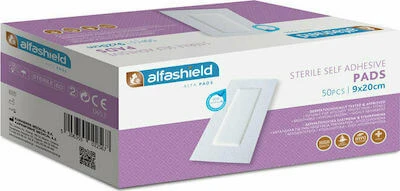 ALFASHIELD Sterile Antihaft-Hypoallergene Klebepflaster 9cmx20cm 50 Stück