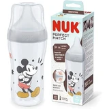 NUK Disney Mickey Mouse Perfect Match Sticlă din plastic cu mamelon moale din silicon (M) 3+ luni 260ml