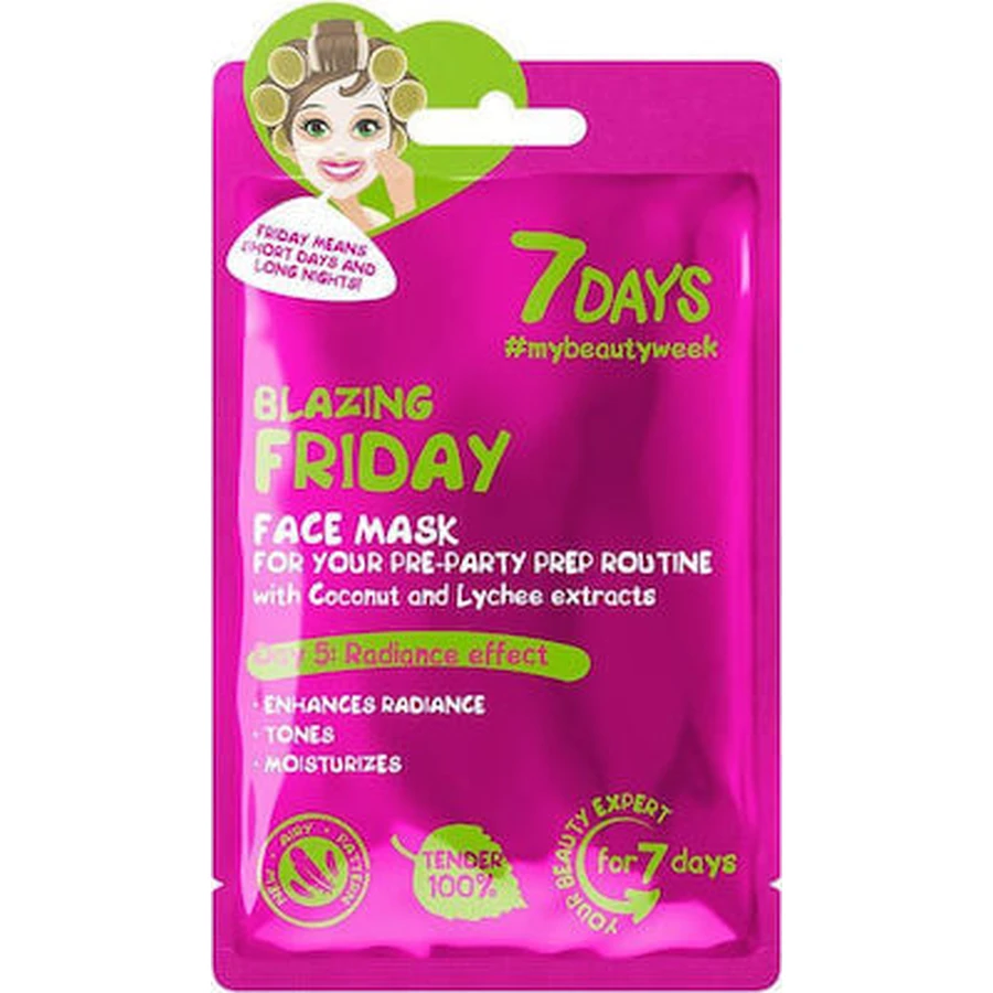 7DAYS Blazing Friday Mascarilla Facial con Agua de Coco, 28g