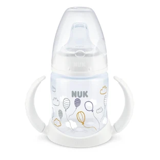 NUK First Choice Learner Bottle Training Bottle With Two Handles & Soft Silicone Nozzle For 6-18 Months 150ml 10.743.943 - White