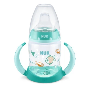 NUK First Choice Learner Bottle Training Bottle With Two Handles & Soft Silicone Nozzle For 6-18 Months 150ml 10.743.943 - Green