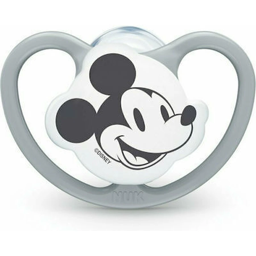 Smoczek silikonowy NUK Disney Space z etui 6-18 miesięcy - szary: ceny i cechy