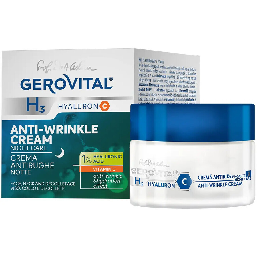 Gerovital H3 Hyaluron C Anti-Falten-Nachtcreme, 50 ml, Farmec